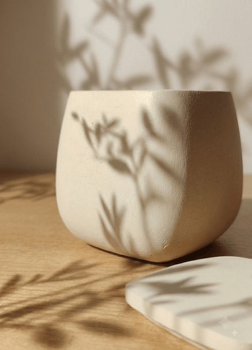 Vela Perfumada Artesanal em gesso com Tampa — Design Quadrado - Velas para ti ❤️