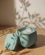 Vela Perfumada Artesanal em gesso com Tampa — Design Quadrado - Velas para ti ❤️