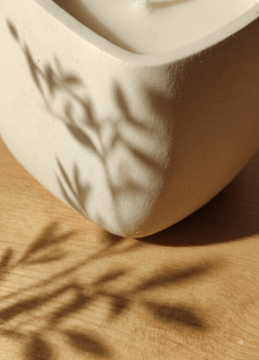 Vela Perfumada Artesanal em gesso com Tampa — Design Quadrado - Velas para ti ❤️